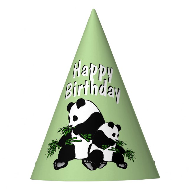 Chapeaux De Fêtes Grandir jusqu'à Panda Anniversaire (Devant)