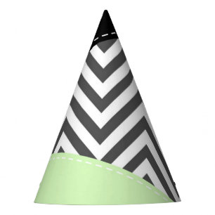 Chapeaux De Fêtes Gray Zigzag, Gray Chevron, Zigzag Pattern, Mint