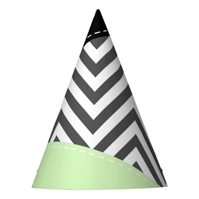 Chapeaux De Fêtes Gray Zigzag, Gray Chevron, Zigzag Pattern, Mint (Devant)