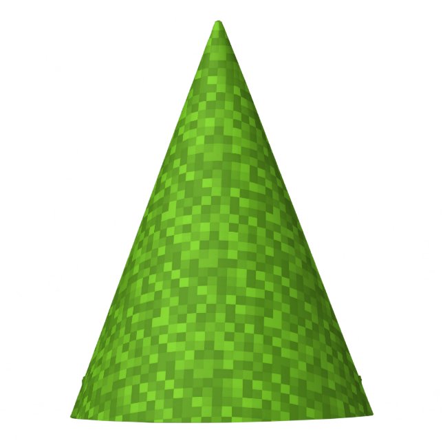 Chapeaux De Fêtes Green Pixel Pattern Retro 8-Bit Gaming (Devant)