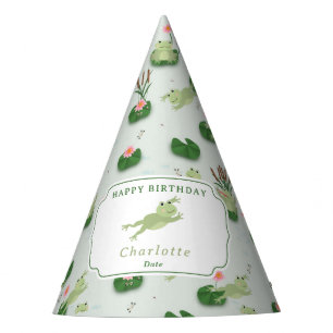 Chapeaux De Fêtes Grenouilles Mignonnes dans un Étang de Nénuphars F