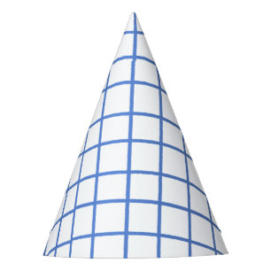 Chapeaux De Fêtes Grille bleue carré mignon anniversaire