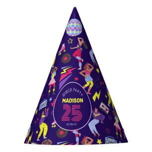 Chapeaux De Fêtes Groovy Roller Disco Fête Violette Rétro Millénaris