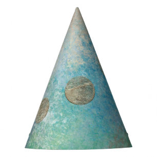 Chapeaux De Fêtes Grunge Côtière Aquarelle bleu et vert or