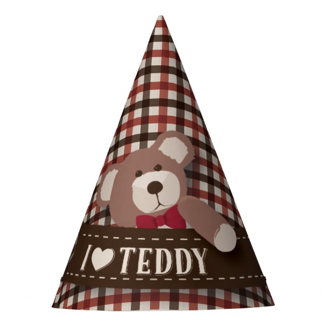 Chapeaux De Fêtes Guingan Brown et rouge d'anniversaire de (Devant)