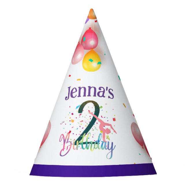 Chapeaux De Fêtes Gymnaste mignonne anniversaire de enfant fête cart (Devant)