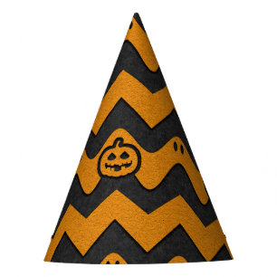 Chapeaux De Fêtes Halloween Chevron Motif avec Fantômes et Citrouill