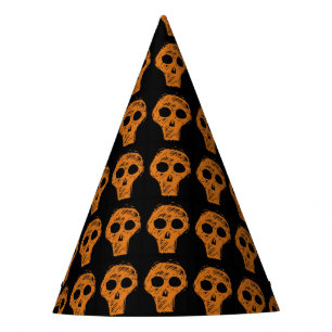 Chapeaux De Fêtes Halloween Motif crâne orange