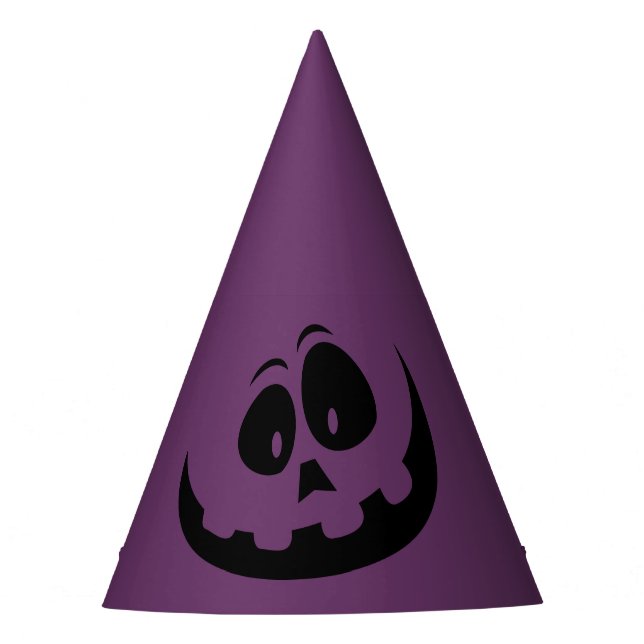 Chapeaux De Fêtes Halloween violet face citrouille (Devant)