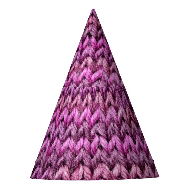 Chapeaux De Fêtes Harmonie de Knit : Texture de bande violette (Devant)