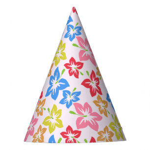 Chapeaux De Fêtes Hibiscus Coloré, Motif De Fleurs
