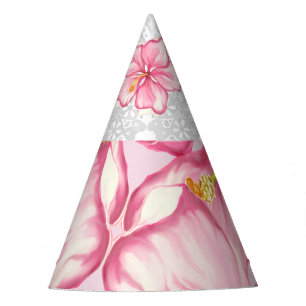 Chapeaux De Fêtes Hibiscus & dentelle PINK
