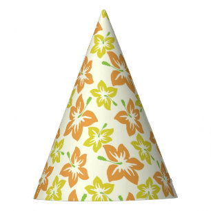 Chapeaux De Fêtes Hibiscus Jaune, Hibiscus Orange, Modèle Floral