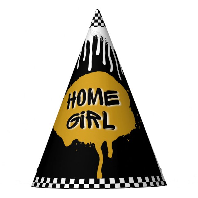 Chapeaux De Fêtes Hip hop Gold| Home Girl |Un anniversaire notoire (Devant)
