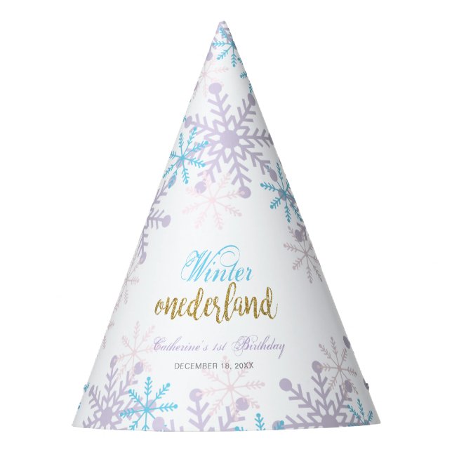 Chapeaux De Fêtes Hiver Onederland 1er anniversaire Lavande Bleue Ne (Devant)