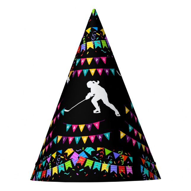 Chapeaux De Fêtes Hockey Girl Player Birthday (Devant)
