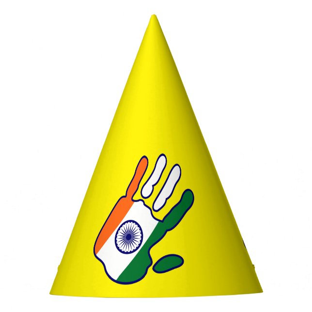 Chapeaux De Fêtes holiES - Inde Drapeau main + vos idées (Devant)