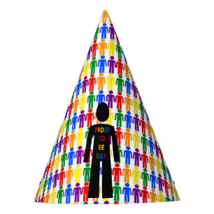 Chapeaux De Fêtes Hommes gays LGBTQ Silhouette et arc-en-ciel