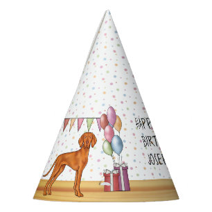 Chapeaux De Fêtes Hongrois Vizsla Anniversaire Coloré Pastel