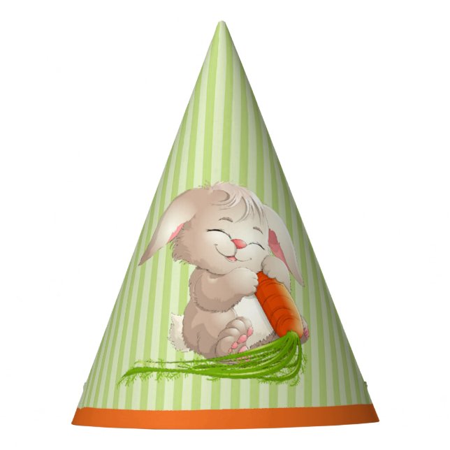 Chapeaux De Fêtes Hoppy Happy Bunny Stripes Motif de Pâques (Devant)
