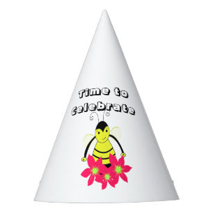Chapeaux De Fêtes Il Est Temps De Célébrer L'Abeille Avec Des Fleurs