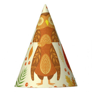 Chapeaux De Fêtes Illustration d'animaux de forêt ornementaux.