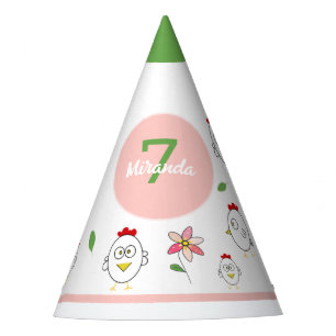 Chapeaux De Fêtes Illustration de poulet au dessin mignon