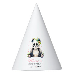 Chapeaux De Fêtes Invitation d'anniversaire de Panda, Invitation d'a