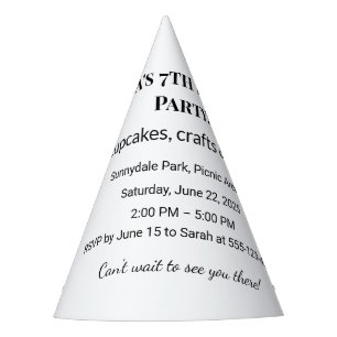 Chapeaux De Fêtes Invitation de fête d'anniversaire personnalisée