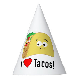 Chapeaux De Fêtes J'aime le casquette d'anniversaire de tacos