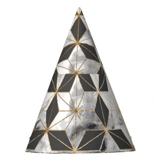 Chapeaux De Fêtes Japonais Asanoha : Motif en marbre d'or.