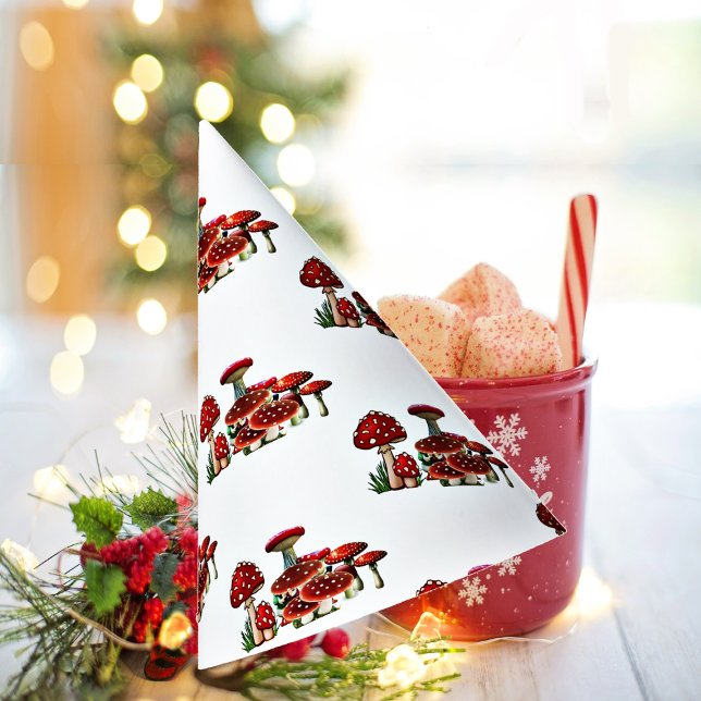 Chapeaux De Fêtes Jardin de Berry Rouge Vert Toadstool Magic Champhr (Red Berry Garden Greenery Toadstool Magic Mushroom Party Hat)