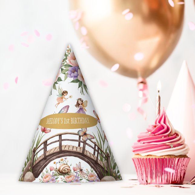 Chapeaux De Fêtes Jardin de fées Whimsical 1er anniversaire (Créateur téléchargé)