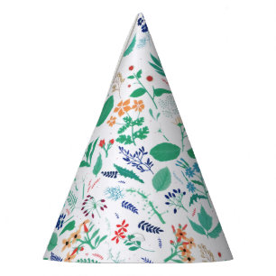 Chapeaux De Fêtes Jardin d'été Fleurs Feuilles Botaniques