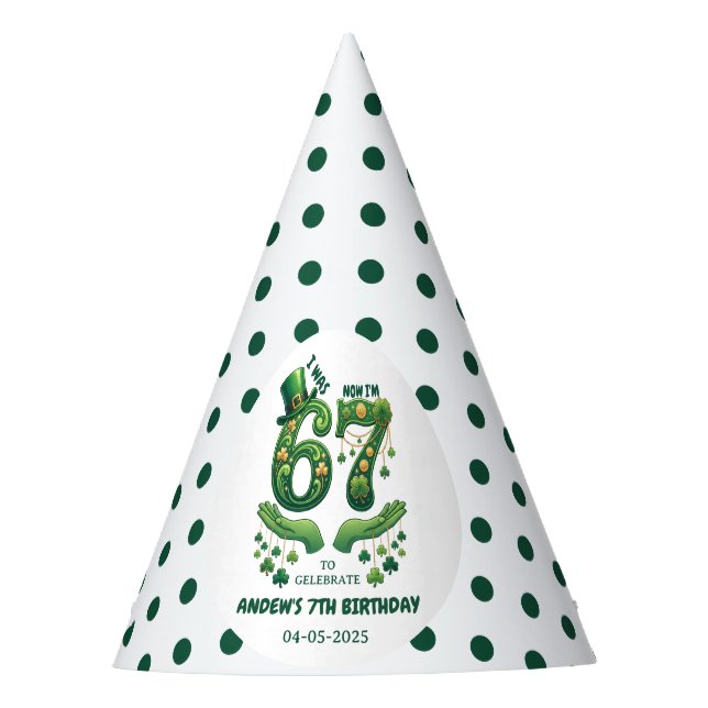 Chapeaux De Fêtes J'avais 6 ans maintenant j'ai 7 ans Saint-Patrick  (Devant)