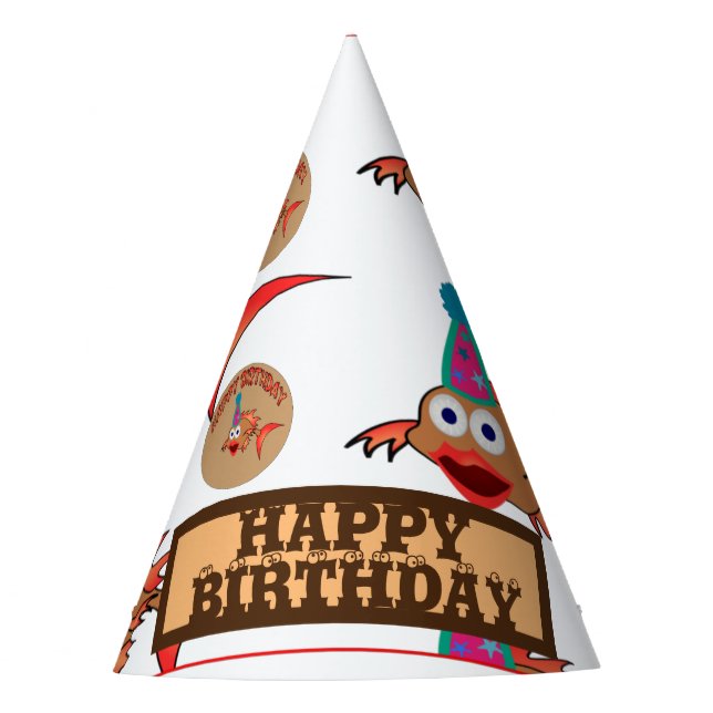 CHAPEAUX DE FÊTES JOLI ANNIVERSAIRE AVEC POISSON AVEC MOTIF CASQUETT (Devant)