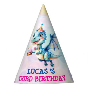 Chapeaux De Fêtes Joli anniversaire de fête de ballons à Dinosaur mi