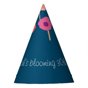 Chapeaux De Fêtes Joli Anniversaire Floral Moderne Avec Âge Personna