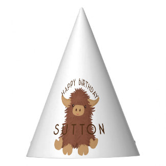 Chapeaux De Fêtes Joli, shaggy Highland vache conception personnalis