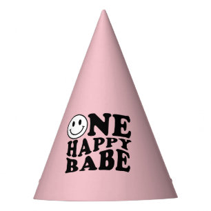 Chapeaux De Fêtes Joli sourire rose Preppy Un bébé heureux