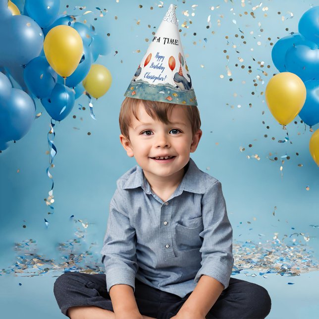 Chapeaux De Fêtes Jolie baleine d'un temps garçons Anniversaire (Créateur téléchargé)