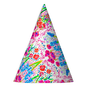 Chapeaux De Fêtes Jolie couleur de fleurs d'aquarelle motif casquett