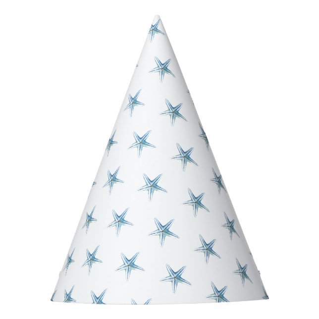 Chapeaux De Fêtes Jolie fête d'anniversaire Casquette Blue Starfish  (Devant)