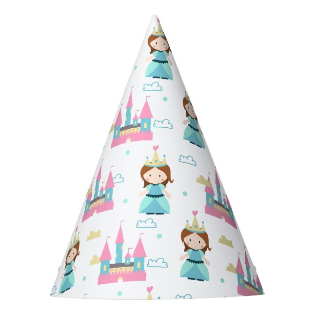 Chapeaux De Fêtes Jolie princesse et château rose et bleu Anniversai (Devant)