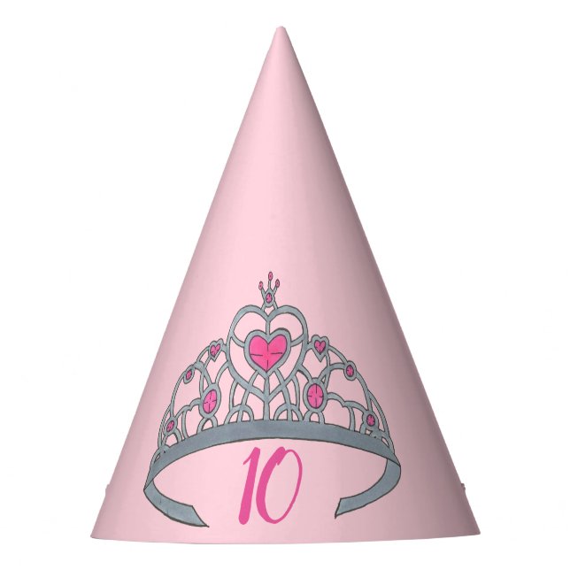 Chapeaux De Fêtes Jolie princesse rose Tiara fête d'anniversaire fil (Devant)
