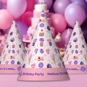 Chapeaux De Fêtes Jolie rose violet sucré Un anniversaire de fille