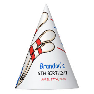 Chapeaux De Fêtes Jouer Red & Blue Bowling thème 6e anniversaire