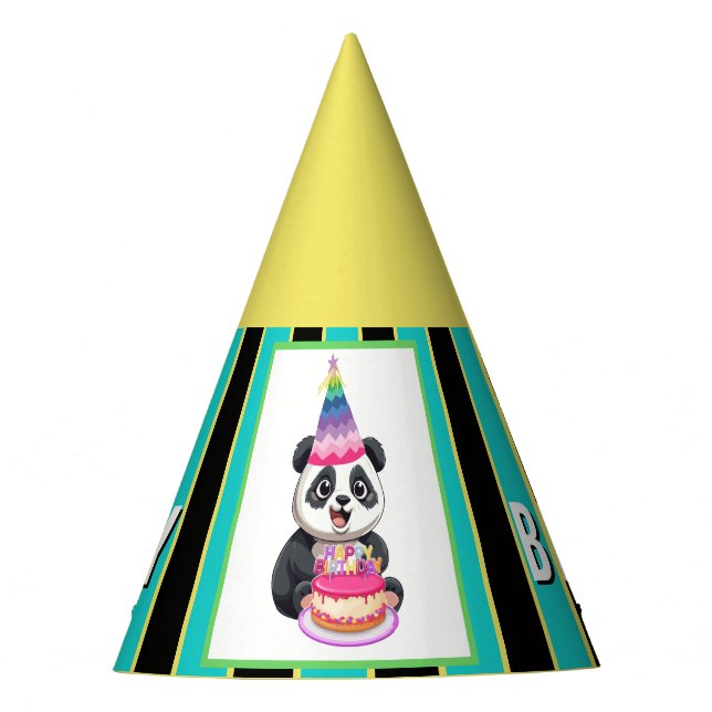 Chapeaux De Fêtes Joyeux anniversaire à Cute Panda (Devant)