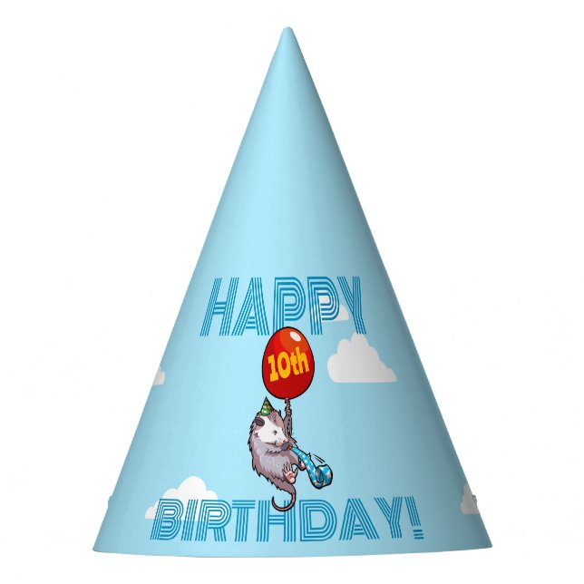 Chapeaux De Fêtes Joyeux anniversaire ! Ajouter L'Âge Opossum & Ball (Devant)