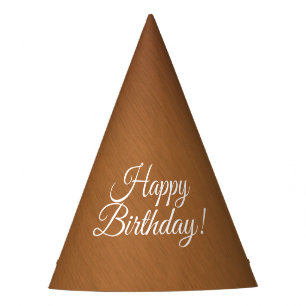 Chapeaux De Fêtes Joyeux anniversaire de cuivre brossé